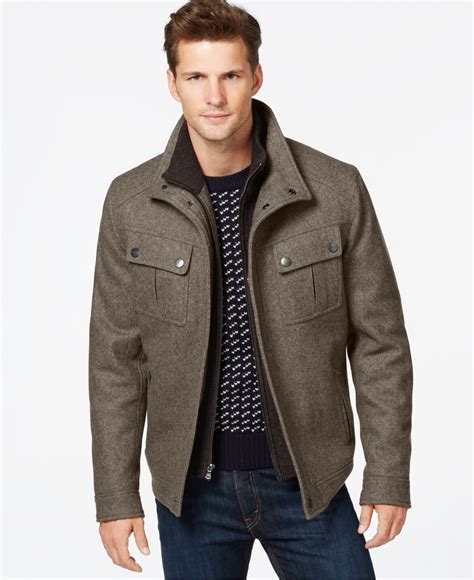 michael kors mens jackets army grey|Michael Kors jacket men's sale.